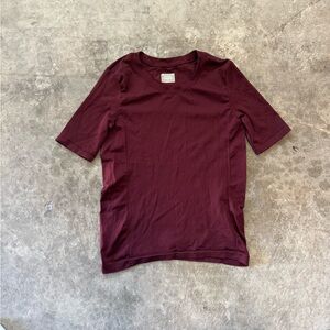 Athleta Burgundy Ribbed Women's Top